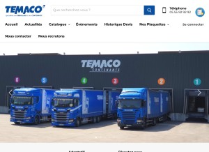 How temaco.fr looks like on a tablet such as an iPad.