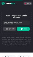 How temp-mail.org looks like on a mobile device such as an iPhone.