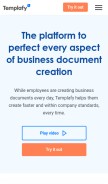 How templafy.com looks like on a mobile device such as an iPhone.