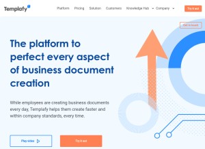 How templafy.com looks like on a tablet such as an iPad.