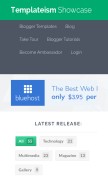 How templateism.com looks like on a mobile device such as an iPhone.