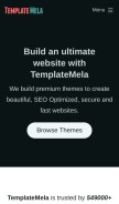 How templatemela.com looks like on a mobile device such as an iPhone.