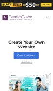 How templatetoaster.com looks like on a mobile device such as an iPhone.