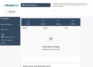 How tempmailgen.com looks like on a tablet such as an iPad.