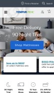 How tempurpedic.com looks like on a mobile device such as an iPhone.