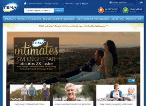 How tena.us looks like on a tablet such as an iPad.