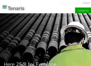 How tenaris.com looks like on a tablet such as an iPad.