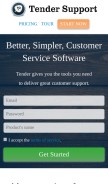 How tenderapp.com looks like on a mobile device such as an iPhone.