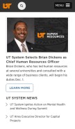 How tennessee.edu looks like on a mobile device such as an iPhone.
