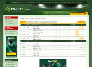How tennis24.com looks like on a tablet such as an iPad.