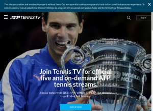 How tennistv.com looks like on a tablet such as an iPad.