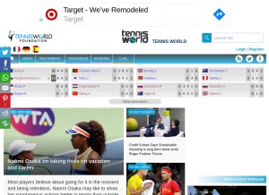 How tennisworldusa.org looks like on a tablet such as an iPad.