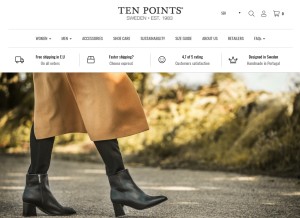 How tenpoints.se looks like on a tablet such as an iPad.