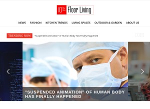 How tenthfloorliving.com looks like on a tablet such as an iPad.