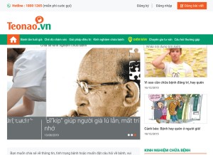 How teonao.vn looks like on a tablet such as an iPad.