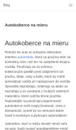 How teoracing.sk looks like on a mobile device such as an iPhone.