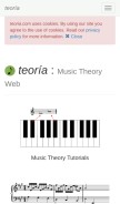 How teoria.com looks like on a mobile device such as an iPhone.