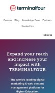 How terminalfour.net looks like on a mobile device such as an iPhone.