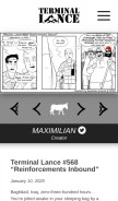 How terminallance.com looks like on a mobile device such as an iPhone.