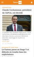 How terre-net.fr looks like on a mobile device such as an iPhone.