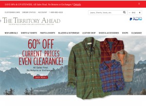 How territoryahead.com looks like on a tablet such as an iPad.