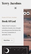 How terryjacobusbooks.com looks like on a mobile device such as an iPhone.