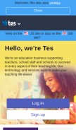 How tes.com looks like on a mobile device such as an iPhone.