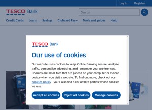 How tescobank.com looks like on a tablet such as an iPad.