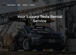 How teslarents.com looks like on a tablet such as an iPad.