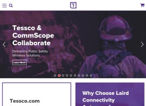 How tessco.com looks like on a tablet such as an iPad.