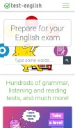 How test-english.com looks like on a mobile device such as an iPhone.