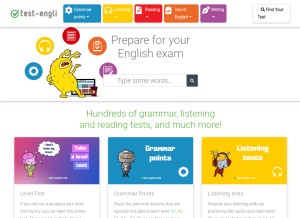 How test-english.com looks like on a tablet such as an iPad.