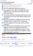 How test-ipv6.com looks like on a mobile device such as an iPhone.
