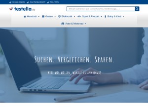 How testella.de looks like on a tablet such as an iPad.