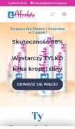How testerafrodyta.pl looks like on a mobile device such as an iPhone.