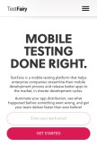 How testfairy.com looks like on a mobile device such as an iPhone.