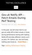 How testingexcellence.com looks like on a mobile device such as an iPhone.