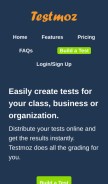 How testmoz.com looks like on a mobile device such as an iPhone.