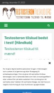 How testosterontilskud.org looks like on a mobile device such as an iPhone.