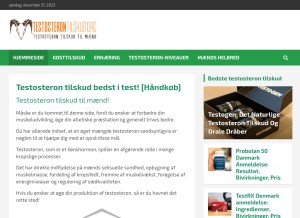 How testosterontilskud.org looks like on a tablet such as an iPad.