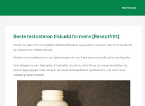 How testosterontilskudd.org looks like on a tablet such as an iPad.