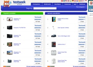 How testseek.dk looks like on a tablet such as an iPad.