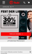 How teufel.de looks like on a mobile device such as an iPhone.