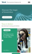 How tevapharm.com looks like on a mobile device such as an iPhone.