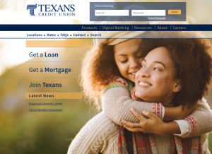 How texanscu.org looks like on a tablet such as an iPad.