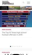 How texasfootball.com looks like on a mobile device such as an iPhone.