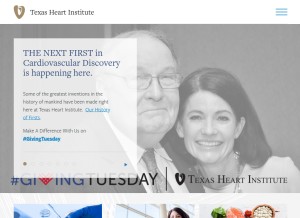 How texasheart.org looks like on a tablet such as an iPad.