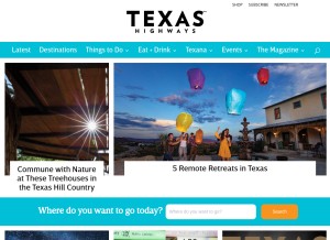 How texashighways.com looks like on a tablet such as an iPad.