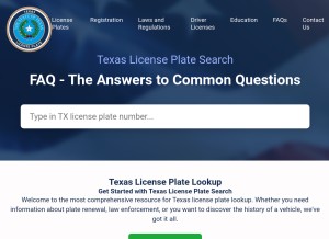 How texaslicenseplate.com looks like on a tablet such as an iPad.