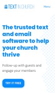How textinchurch.com looks like on a mobile device such as an iPhone.